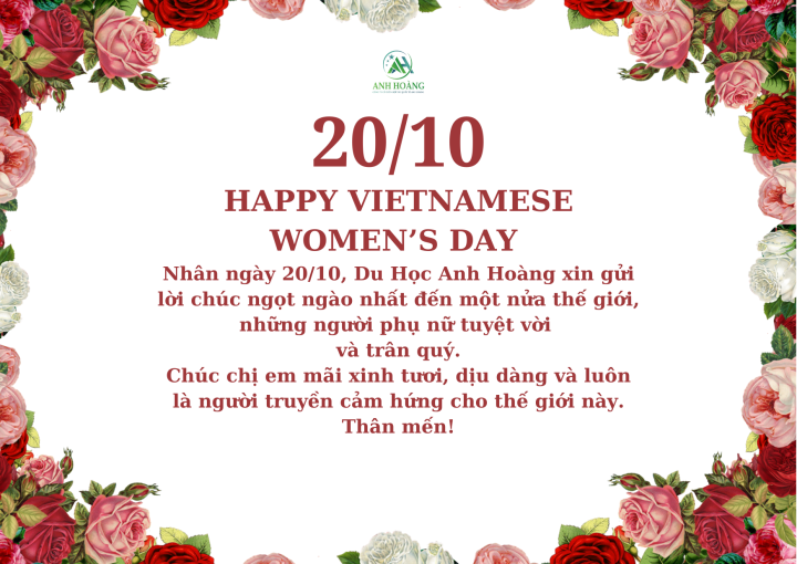 CHÀO MỪNG NGÀY PHỤ NỮ VIỆT NAM 20/10 – PHỤ NỮ LÀ ĐỂ YÊU THƯƠNG